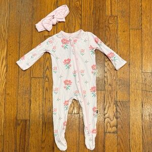 Kyte BABY Pink Floral Kids Footie